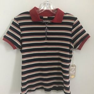 Stripe yarn dyed polo